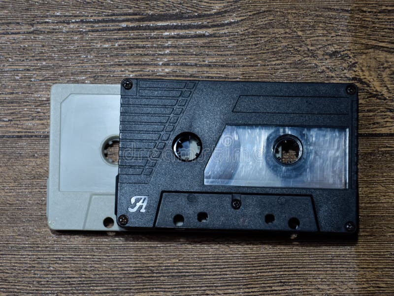 Audio Cassette. Retro Music Medium, Compact Cassette Tape Recorder