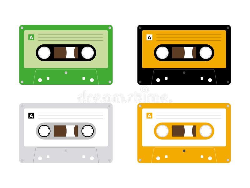 Blank cassette tape box design mockup, isolated.Vintage cassete