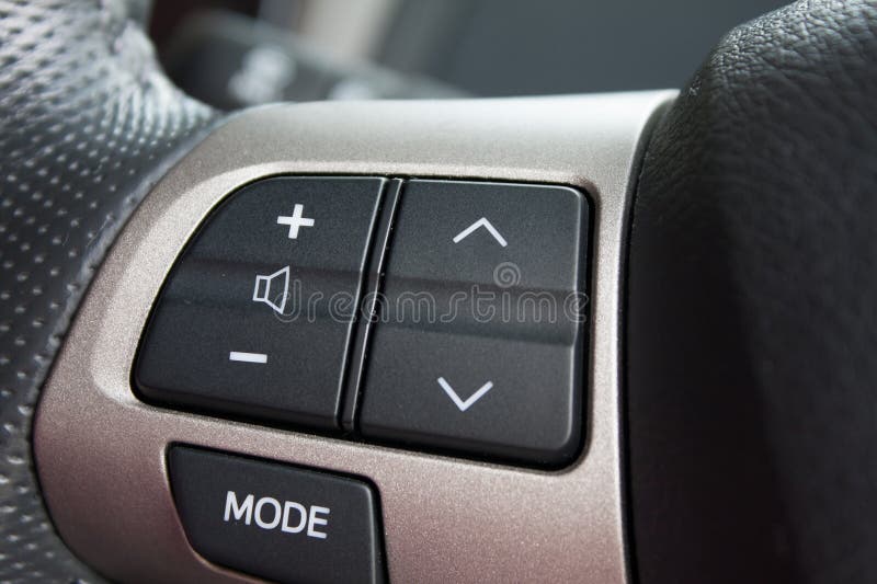 Audio Control Buttons on the Steering Wheel Stock Image Image of