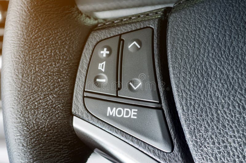 Audio Control Knob on a Steering Wheel Stock Image Image of volume