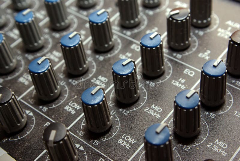Audio control knobs stock photo. Image of technology, technician 3375398