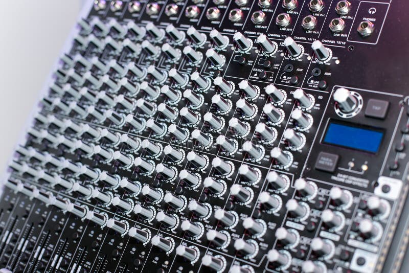Audio controller panel stock images