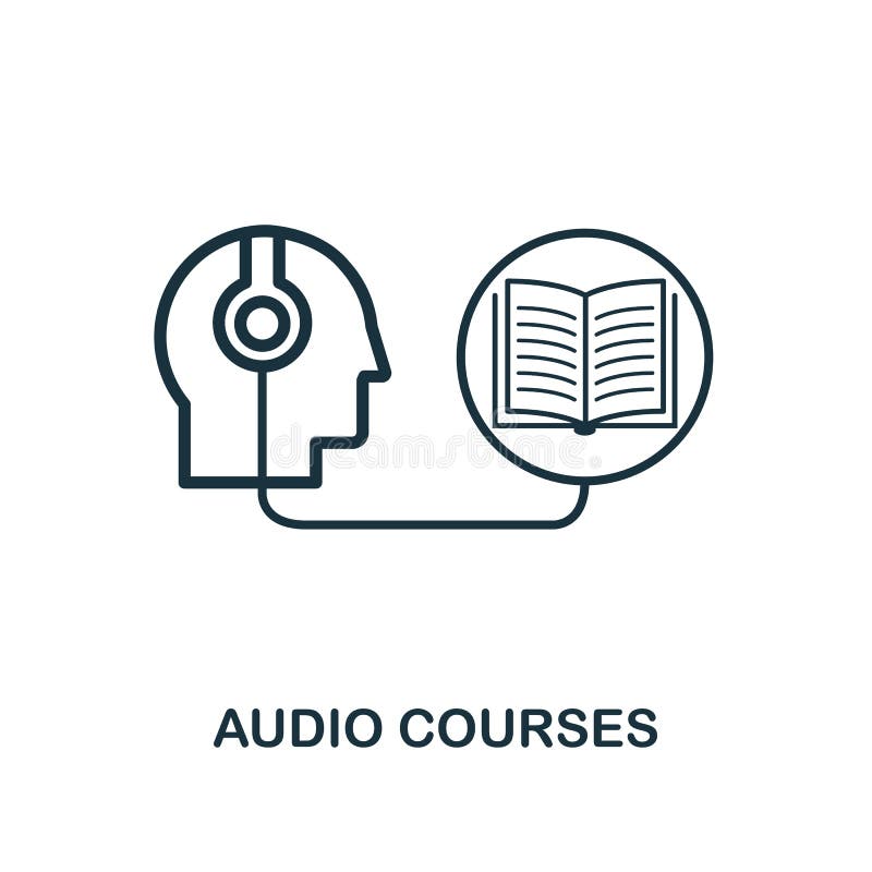 Audio Courses Icon Outline Style. Thin Line Creative Audio Courses Icon