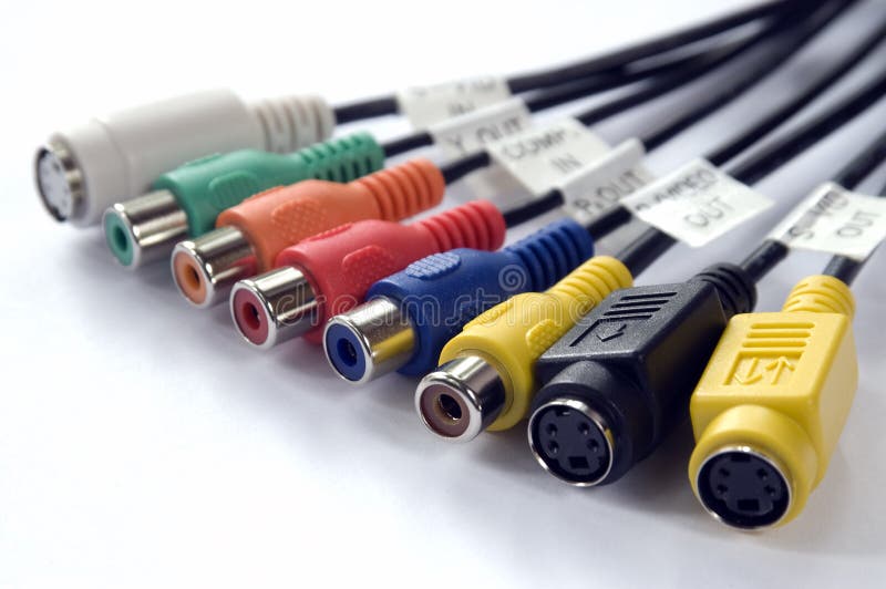 Picture of audio and video connectors. Picture of audio and video connectors