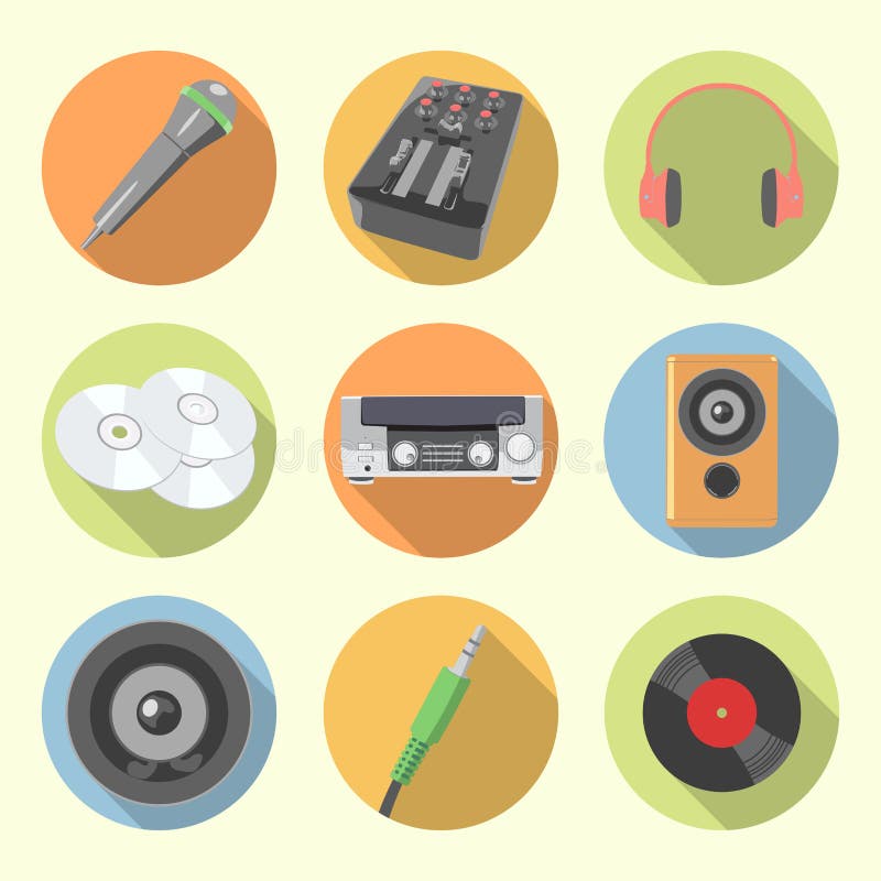 Audio equipment icon set