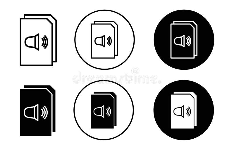 Audio file icon Outline flat Icon stock illustration