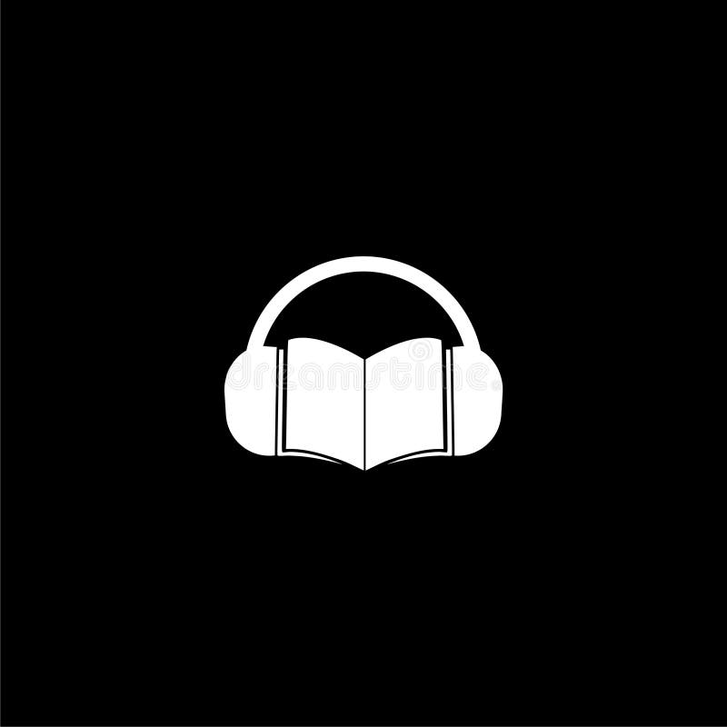 Audio guide icon isolated on black background vector illustration