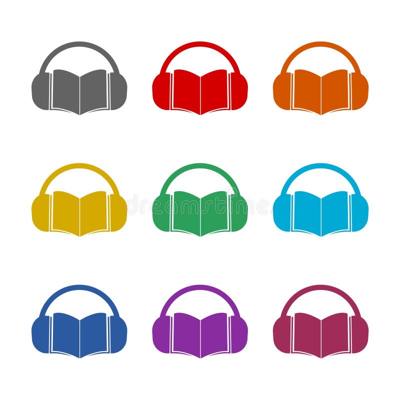 Audio guide icon isolated on white background. Set icons colorful stock illustration
