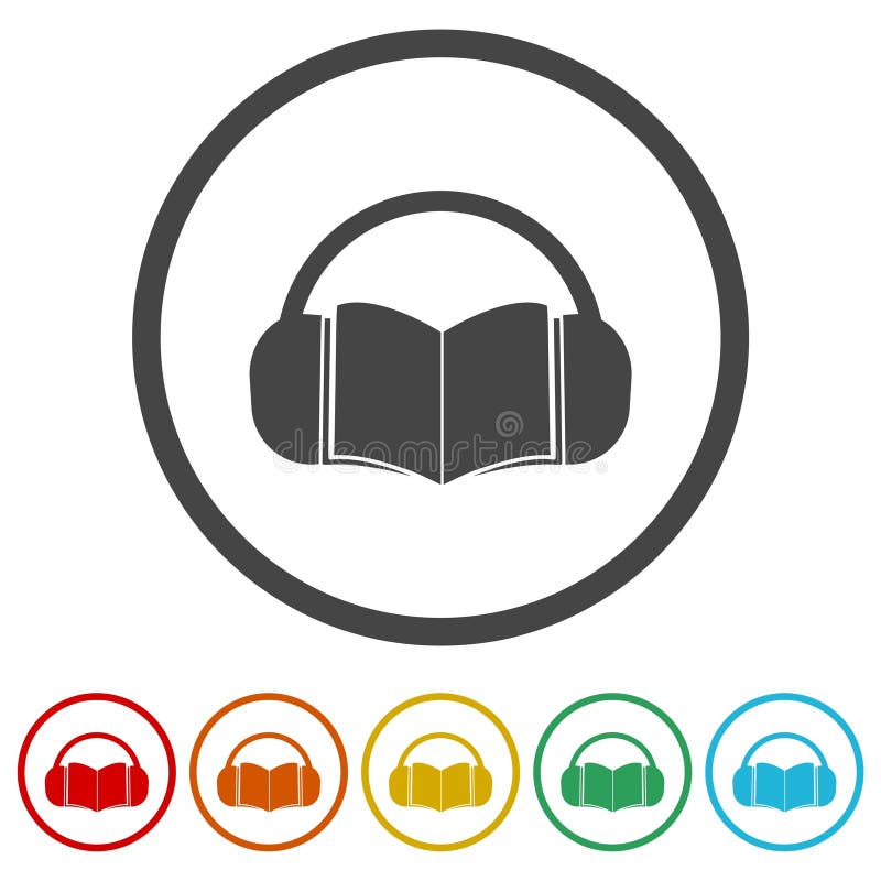 Audio guide icon. Set icons in color circle buttons vector illustration