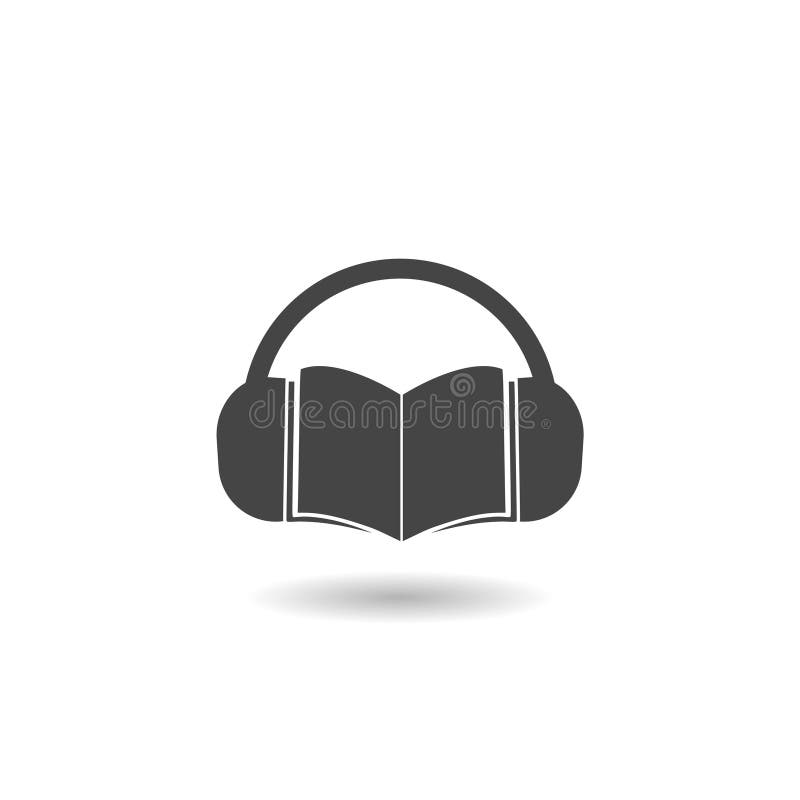 Audio guide icon with shadow vector illustration