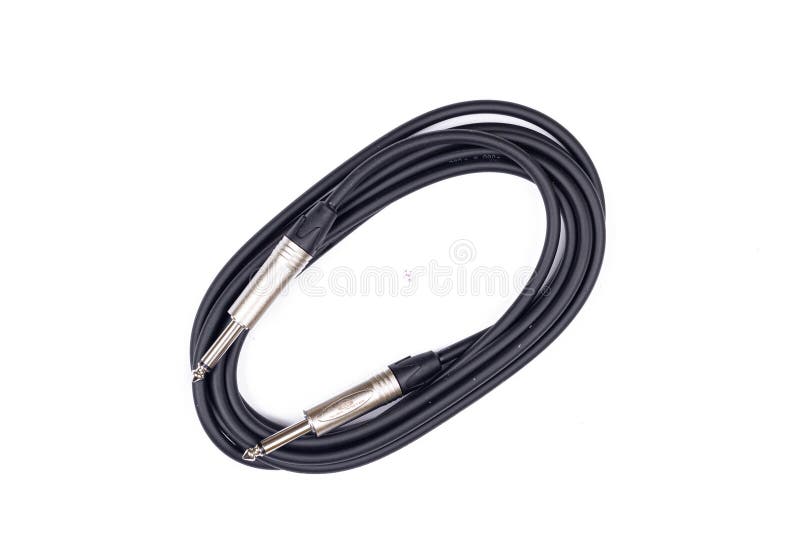 Audio Guitar and Microphone Cable Isolated Above White Background Stock Image Image of audio