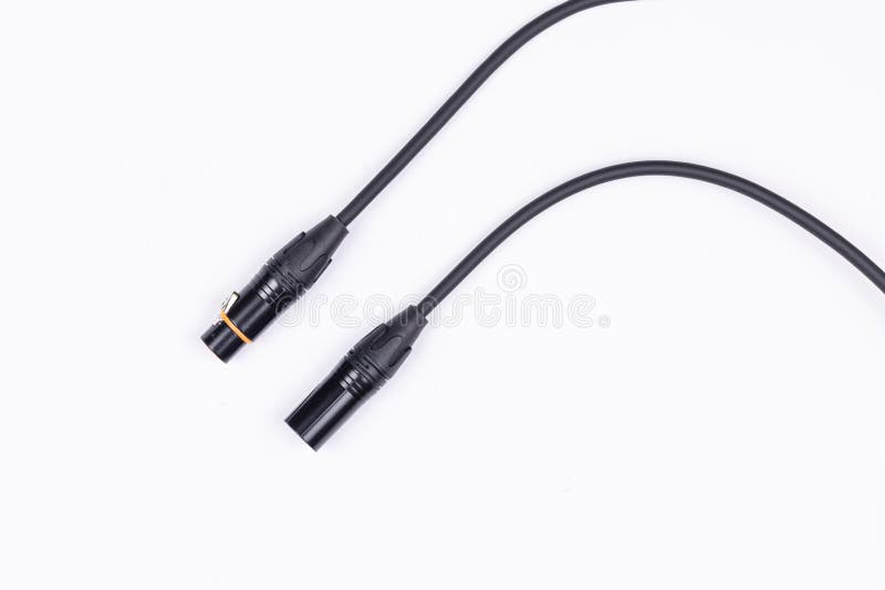 Audio Guitar and Microphone Cable Isolated Above White Background Stock Photo Image of sound