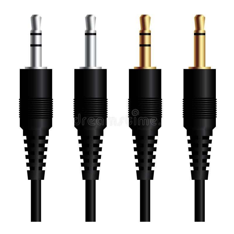 Audio Plug for Connection Sound Equipment Stock Vector Illustration