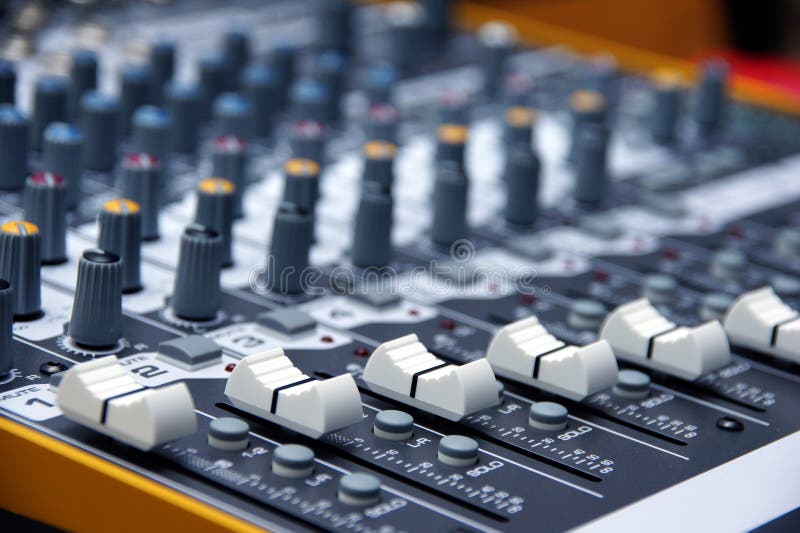 Audio mixer stock image. Image of potentiometer, studio 32520657