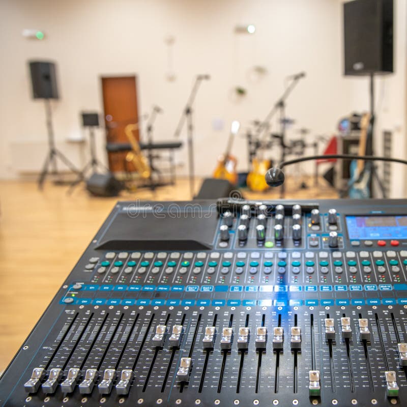 Audio Mixing Console for Controlling the Sound of a Music Band at a