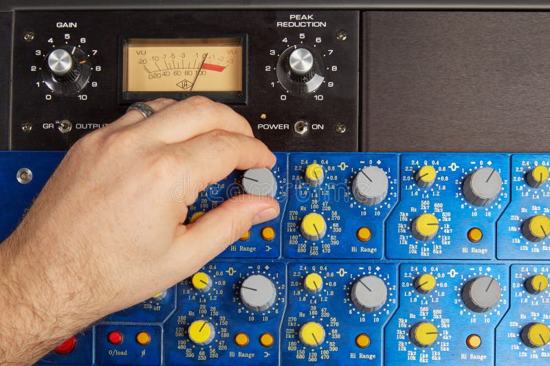 Audio Mixing on the Effects Deck Stock Photo Image of radio, record