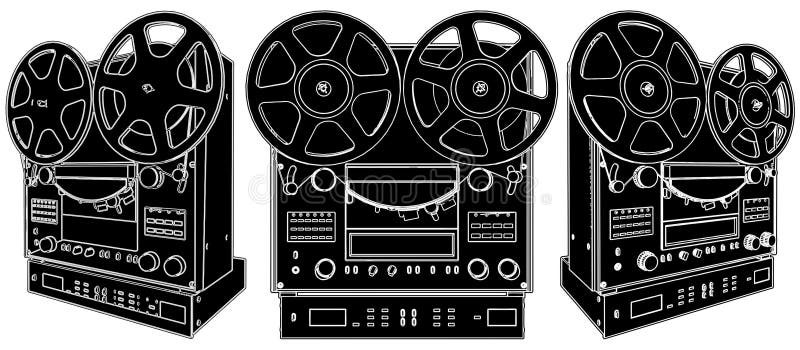 audio pokładu fachowego pisaka stereo taśma royalty ilustracja audio pokładu fachowego pisaka stereo taśma royalty ilustracja