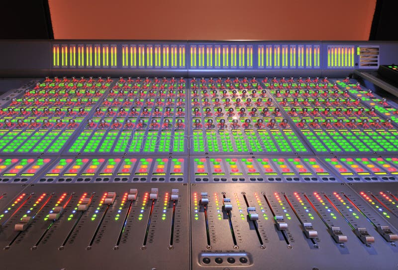 Audio Post Production Mixing Console Stock Photo Image of lights, equipment 14222912