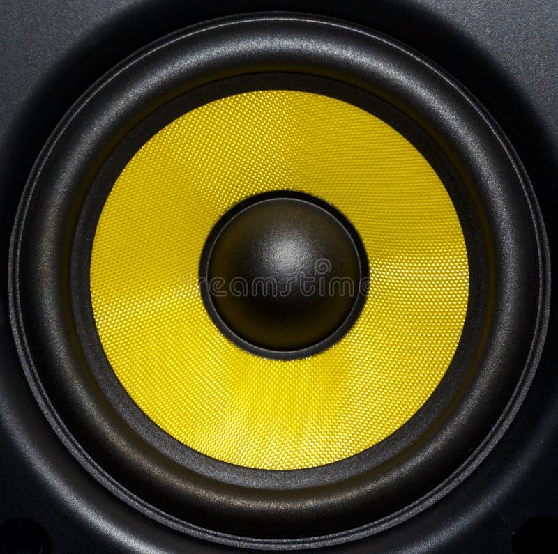 speaker with yellow woofer