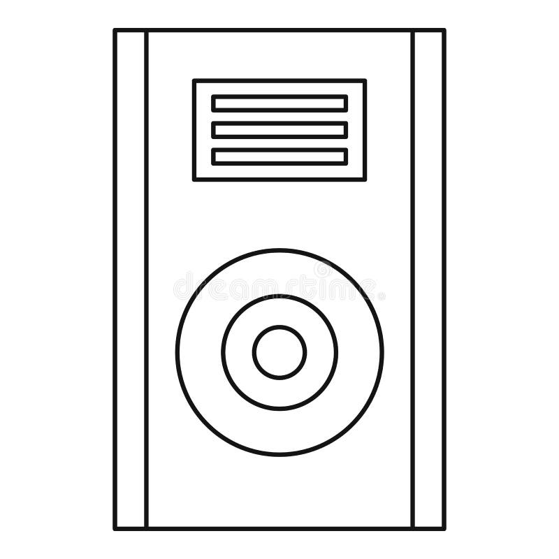 Audio Speaker Icon, Outline Style Stock Vector Illustration of