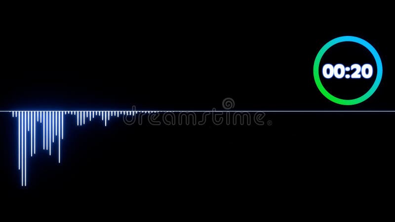 Audio spectrum waveform, Abstract 3D sound waves with Colorful loading infographic countdown clock , 3D render vector illustration