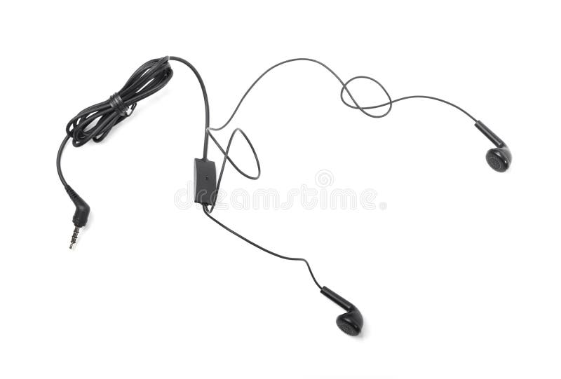 Audio trasduttori auricolari portatili moderni isolati fotografia stock