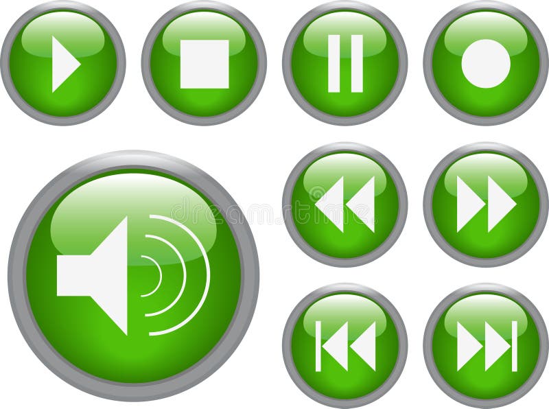 Download Audio/ video buttons stock vector. Illustration of computer - 7679952