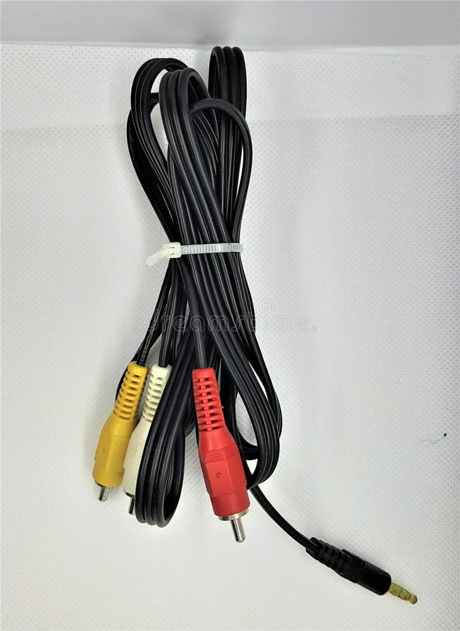 Audio Video RCA Cable for Video and Audio Data Transmission Stock Image