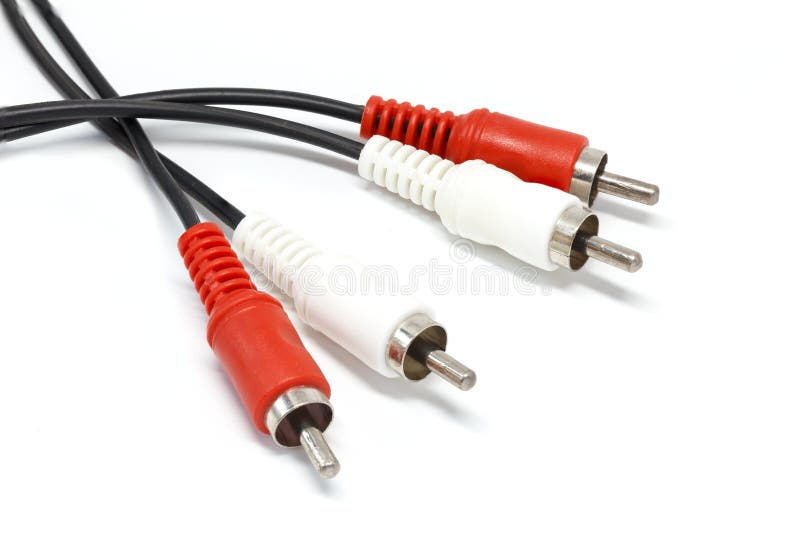 Audio visual cables closeup stock photos
