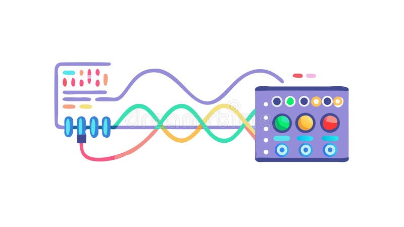 Audio waveform analysis, sound engineering and music. vector design Generative AI royalty free illustration