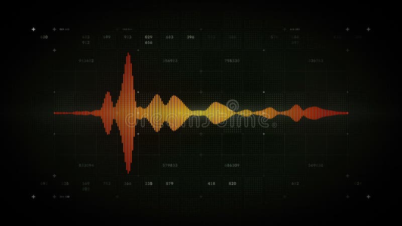 Audio Waveform Mono Black vector illustration