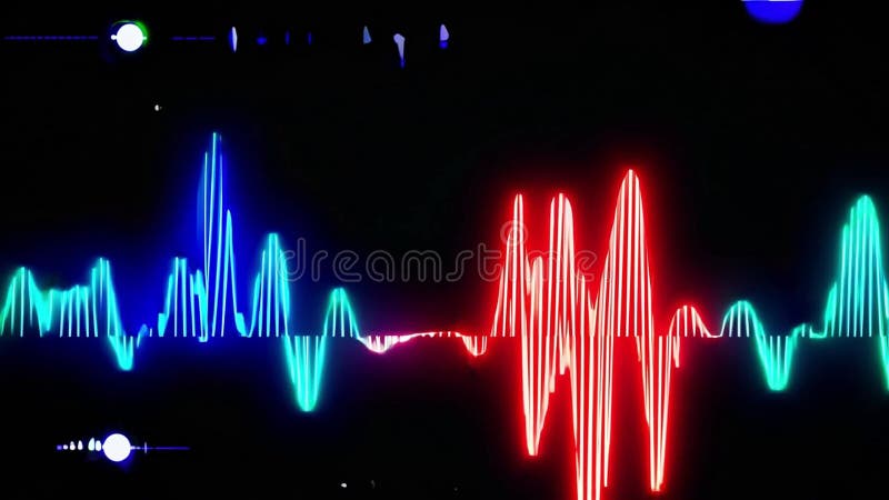 Audio waveform visualizations pulsing to music beats, dynamically reacting in vibrant patterns vector illustration