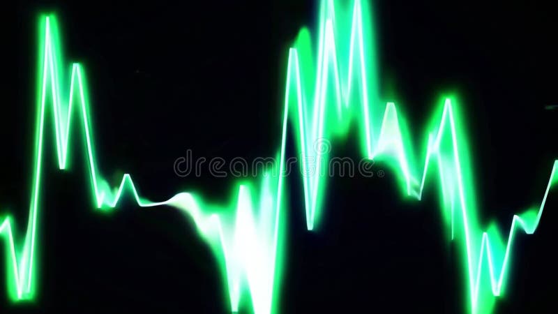 Audio waveform visualizations pulsing to music beats, dynamically reacting in vibrant patterns stock illustration