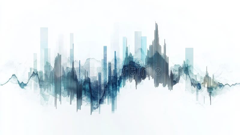 Audiowellen erkunden : Eine abstrakte Reise durch emotionale Staaten und visuelle Harmonie vektor abbildung