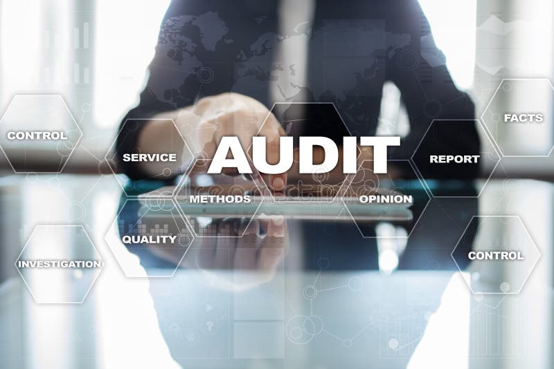 Audit business concept. Auditor. Compliance. Virtual screen technology. royalty free stock photos Audit business concept. Auditor. Compliance. Virtual screen technology. royalty free stock photos