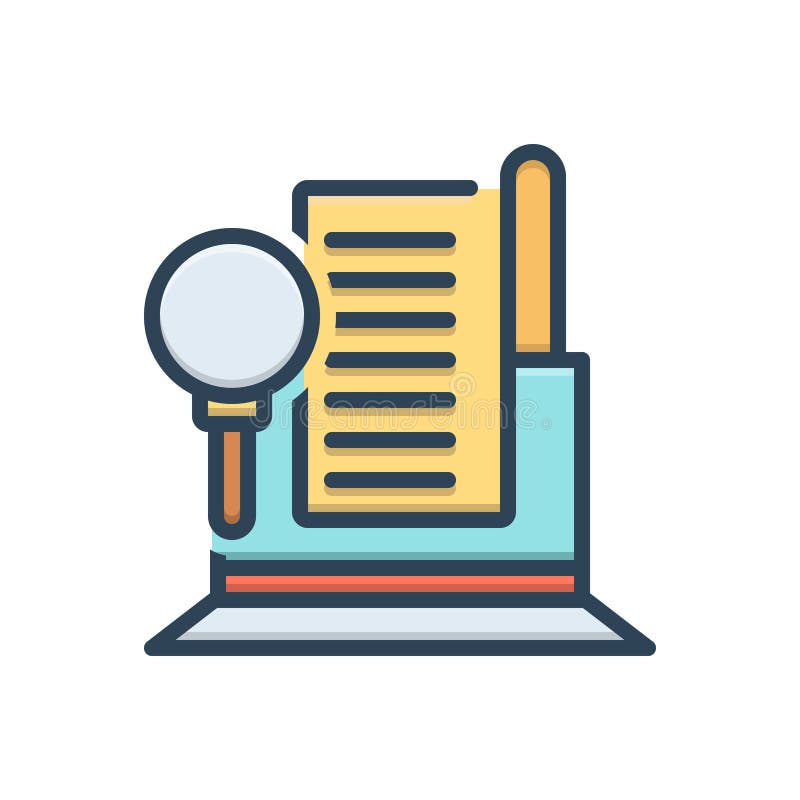 Color illustration icon for Audit, finance and auditor royalty free illustration