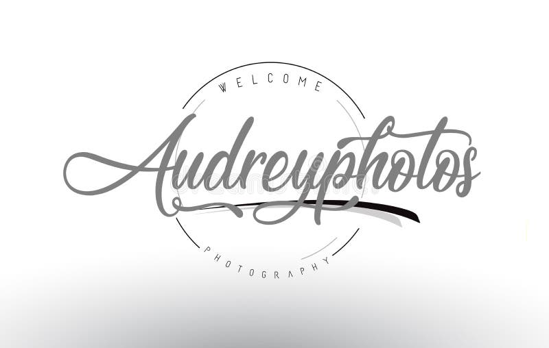 Audrey Personal Photography Logo Design with Photographer Name and Handwritten Letter Design. Audrey Personal Photography Logo Design with Photographer Name and Handwritten Letter Design.