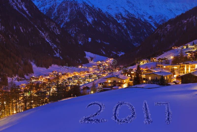 2017 on snow at mountains - Solden Austria - celebration background. 2017 on snow at mountains - Solden Austria - celebration background