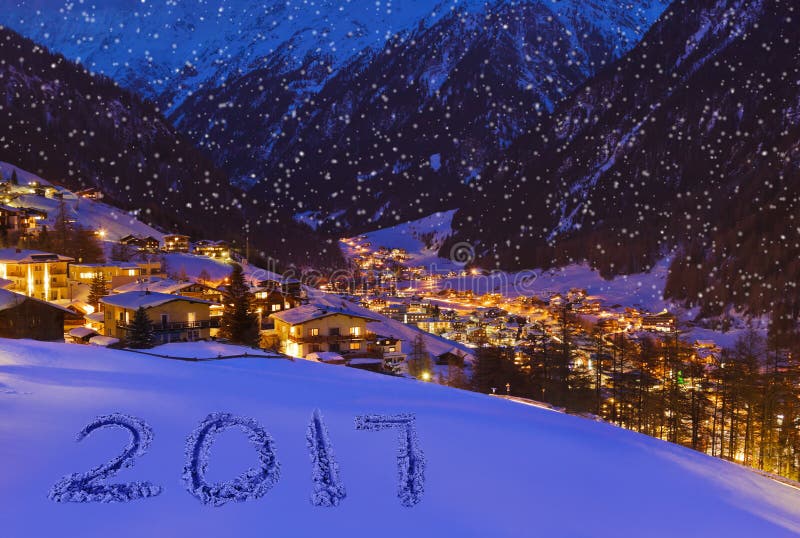 2017 on snow at mountains - Solden Austria - celebration background. 2017 on snow at mountains - Solden Austria - celebration background