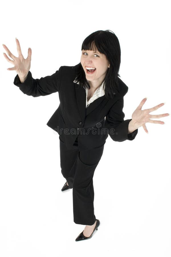 Aufgeregte Geschäftsfrau lizenzfreies stockbild Aufgeregte Geschäftsfrau lizenzfreies stockbild