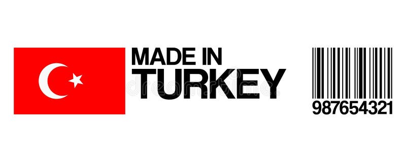 Aufkleber Türkei-Markierung mit Strichcode auf weißem Hintergrund lizenzfreie abbildung