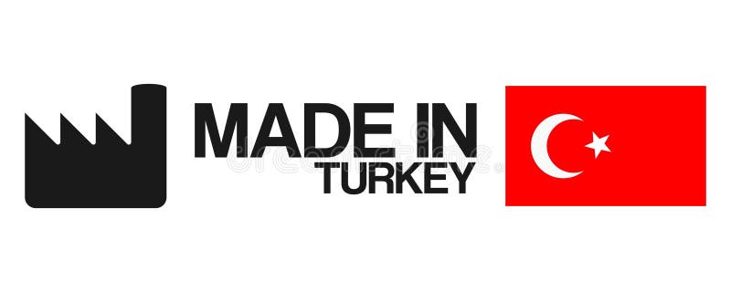 Aufkleber Türkei-Markierung mit Strichcode auf weißem Hintergrund stock abbildung