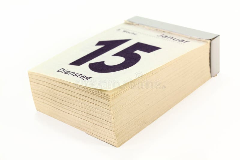 A pad calendar on a white background. A pad calendar on a white background