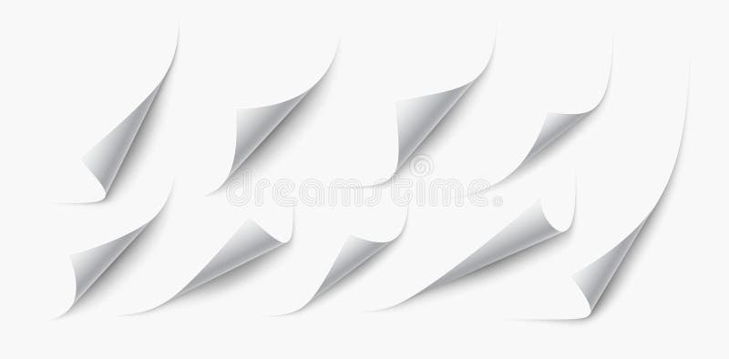 Auflistung kursierter Seitenbereichseffekte auf einer Vector-Hintergrunderkennung für das Design stock abbildung