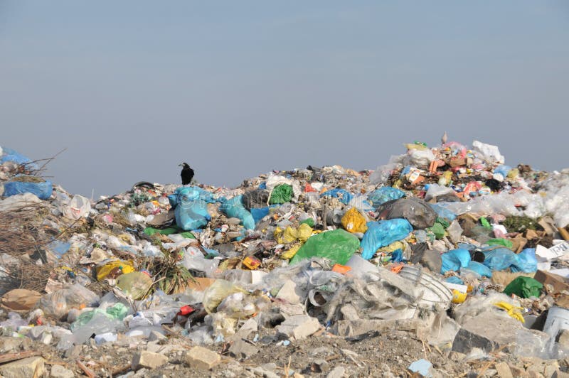 Pile of waste and garbage in bags in the landfill. Pile of waste and garbage in bags in the landfill