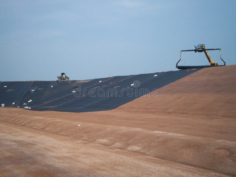 60 mil HDPE Liner for new landfill cell construction. 60 mil HDPE Liner for new landfill cell construction.