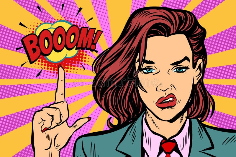auge Dedo índice fuerte de la mujer para arriba stock de ilustración auge Dedo índice fuerte de la mujer para arriba stock de ilustración