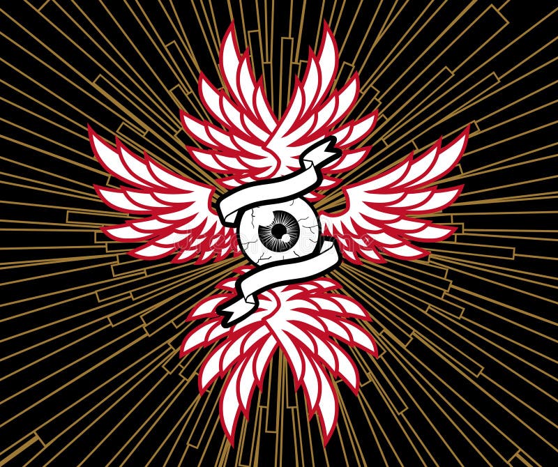 Auge und Flügel stock abbildung