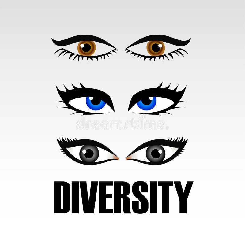 Augen von den Frauen, die Verschiedenartigkeit zeigen lizenzfreie abbildung Augen von den Frauen, die Verschiedenartigkeit zeigen lizenzfreie abbildung