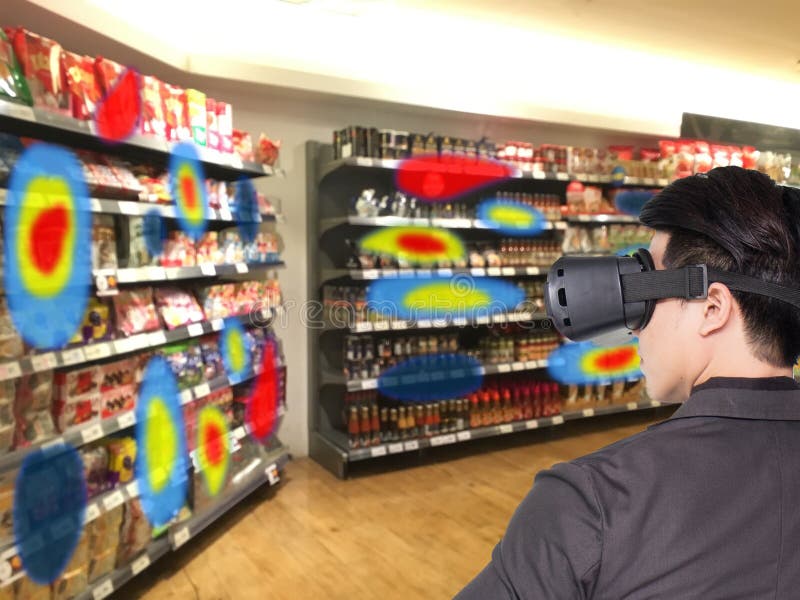 Augmented and virtual reality technology futuristic concept, Retailer use augmented combine virtual reality technology to find th royalty free stock photography Augmented and virtual reality technology futuristic concept, Retailer use augmented combine virtual reality technology to find th royalty free stock photography